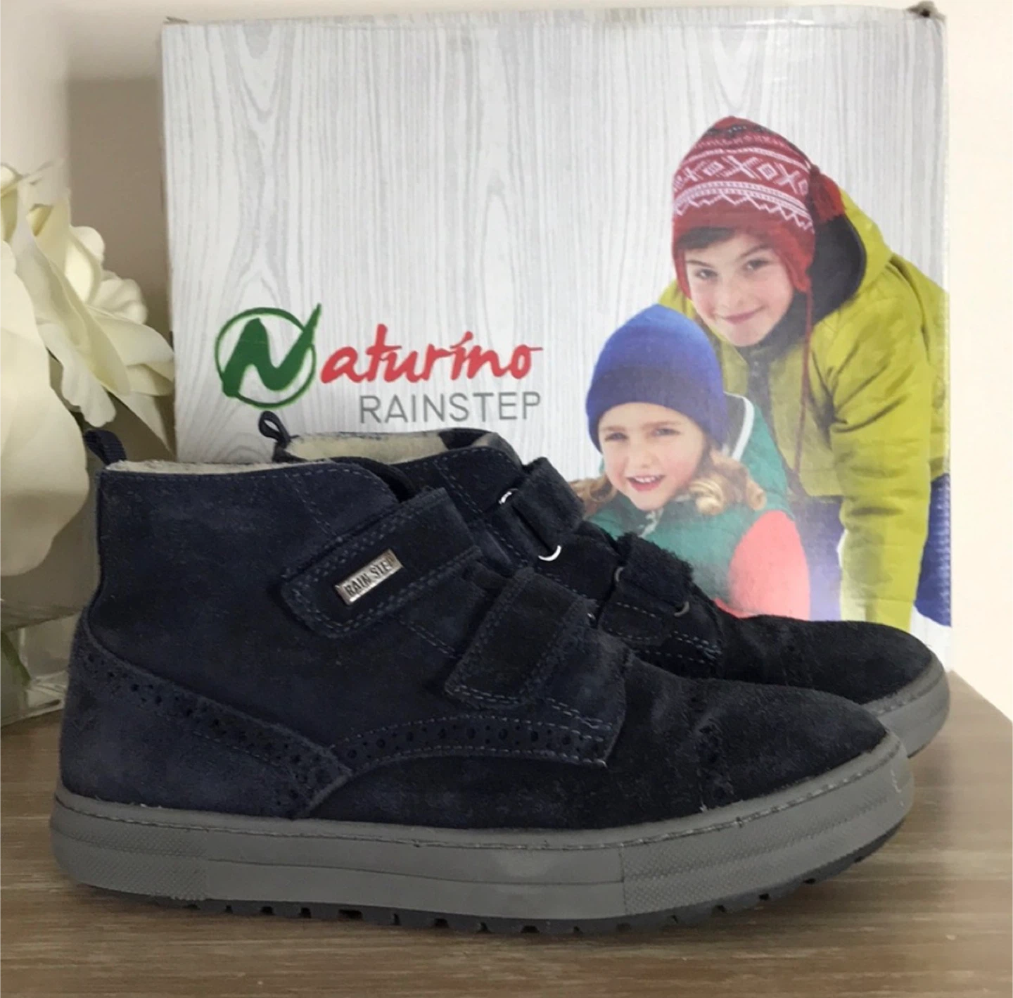 Rainstep Navy Suede Boots - size 34