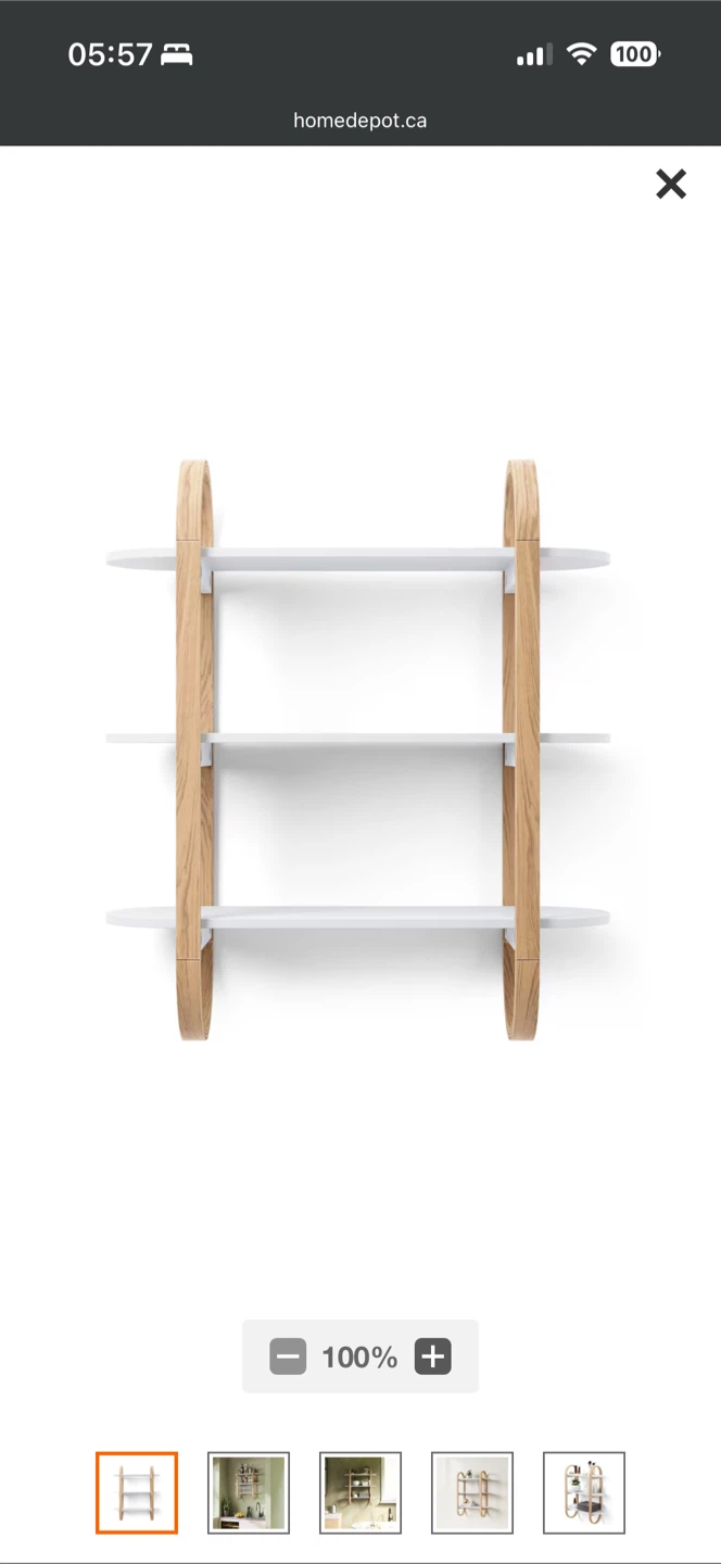 Umbra Bellwood Wall Shelf (white/natural) - photo 2