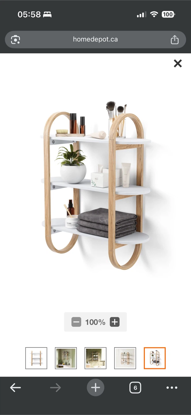 Umbra Bellwood Wall Shelf (white/natural) - photo 3