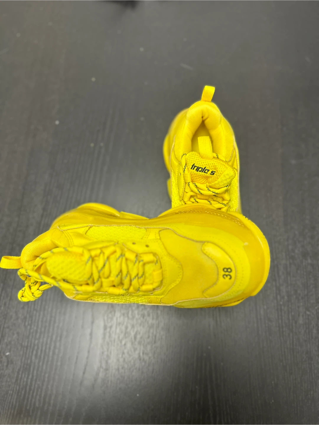 Balenciaga Triple S Yellow Sneakers Size 38 - photo 2