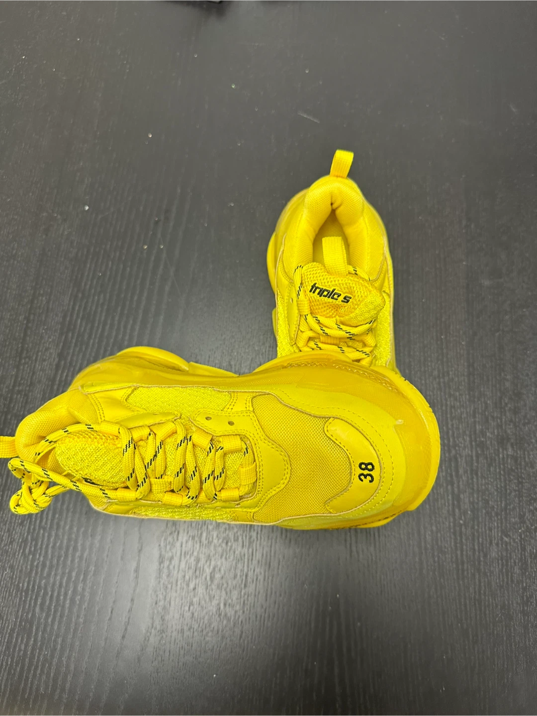 Balenciaga Triple S Yellow Sneakers Size 38 - photo 4