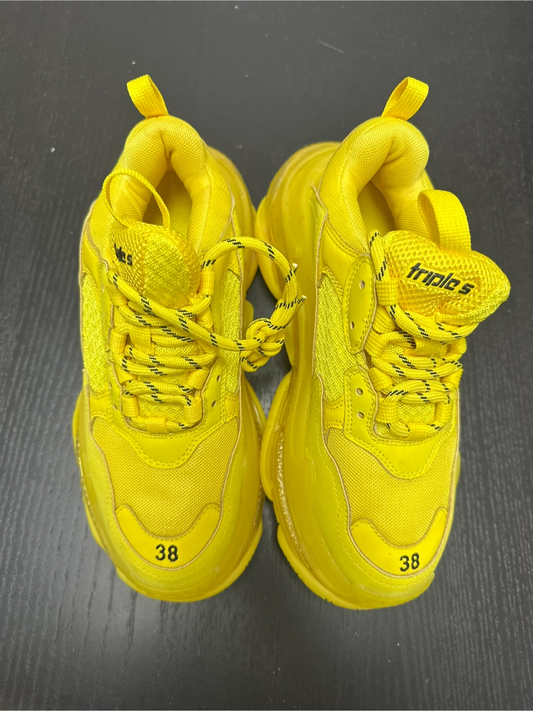 Balenciaga Triple S Yellow Sneakers Size 38