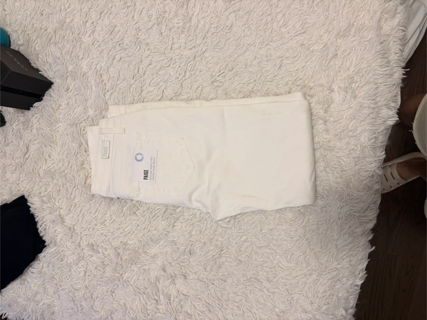 PAIGE Skyline Ankle Peg Mid Rise Ankle Skinny Jeans White - photo 3