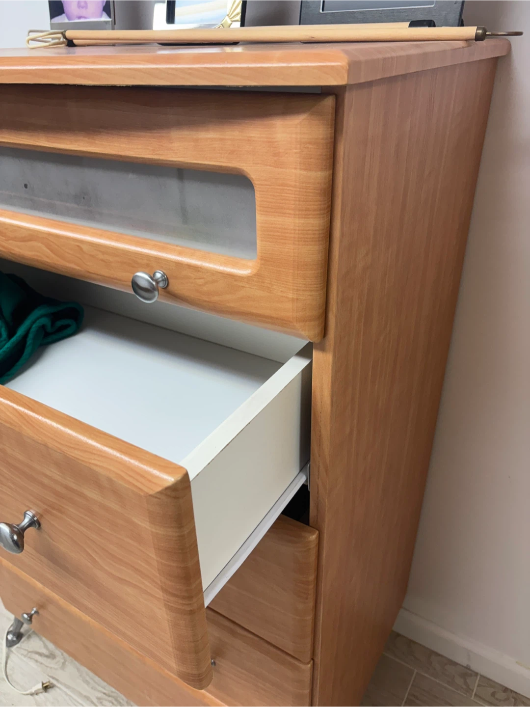 5-Drawer Dresser | Light Wood + Metal Legs - photo 4