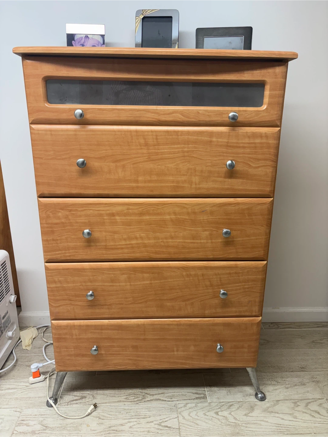5-Drawer Dresser | Light Wood + Metal Legs