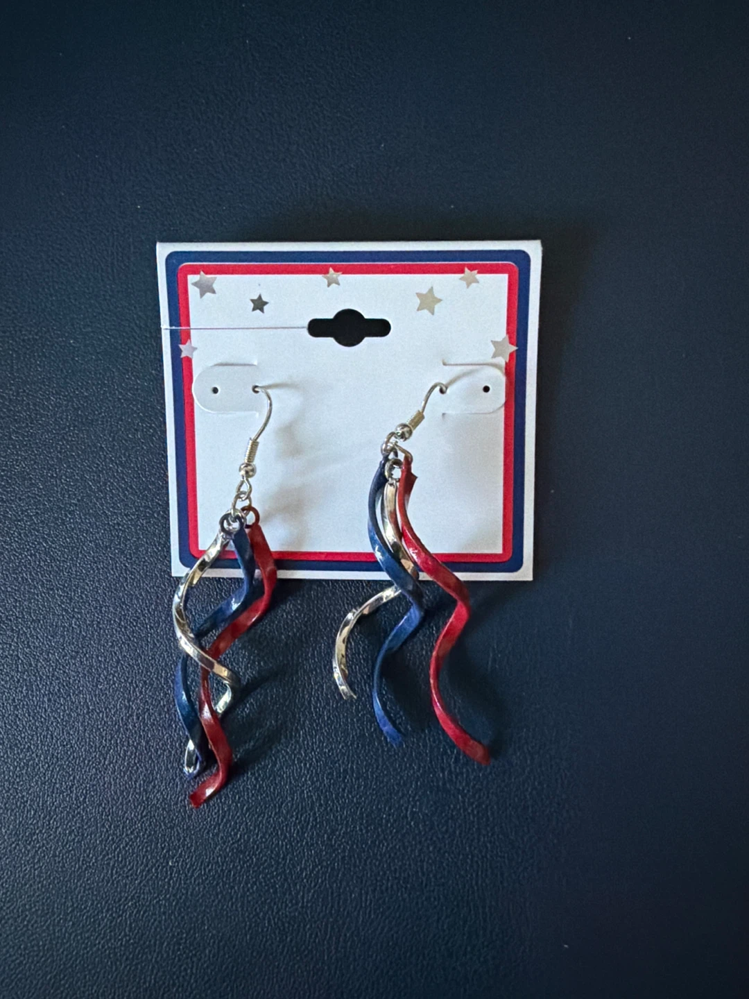 Red, White, and Blue Swirl Earrings 🏆