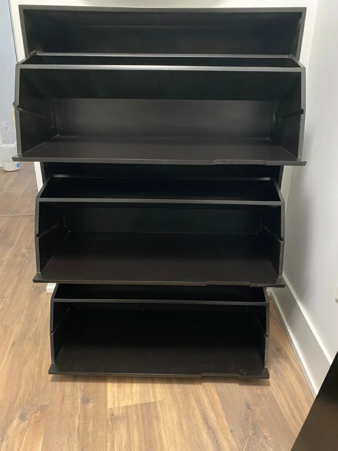 Black 3-Tier Shoe Rack Cabinet - photo 3