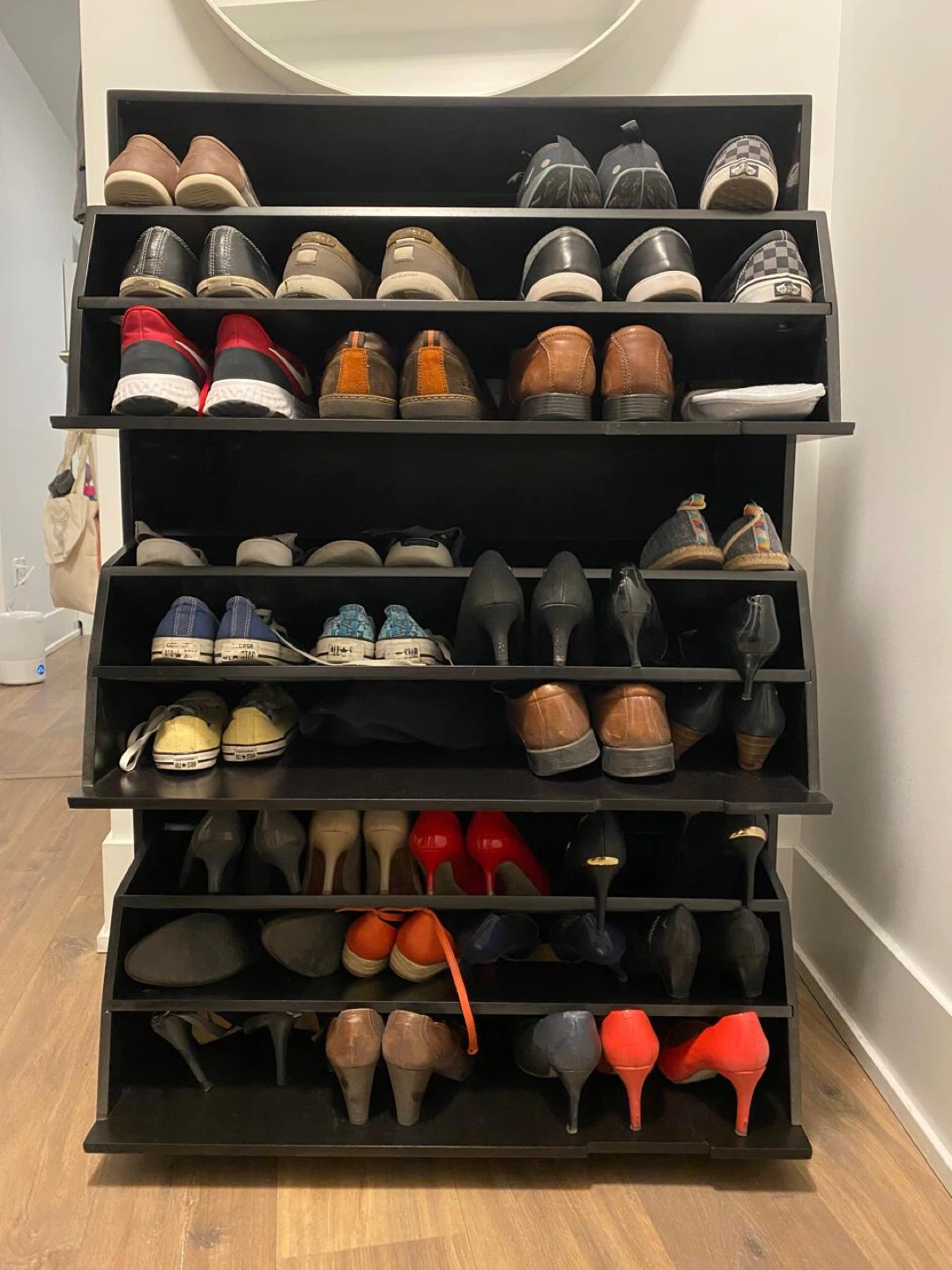 Black 3-Tier Shoe Rack Cabinet - photo 2