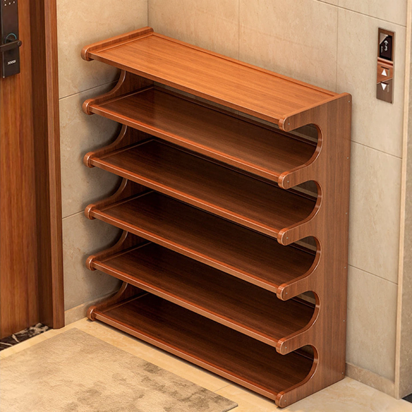 6-Layer Bamboo Shoe Rack - 78cm - photo 5