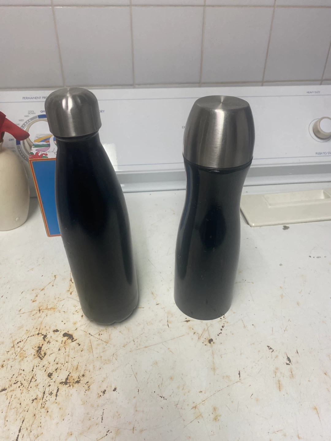 Black Insulated Water Bottles (Set of 2)