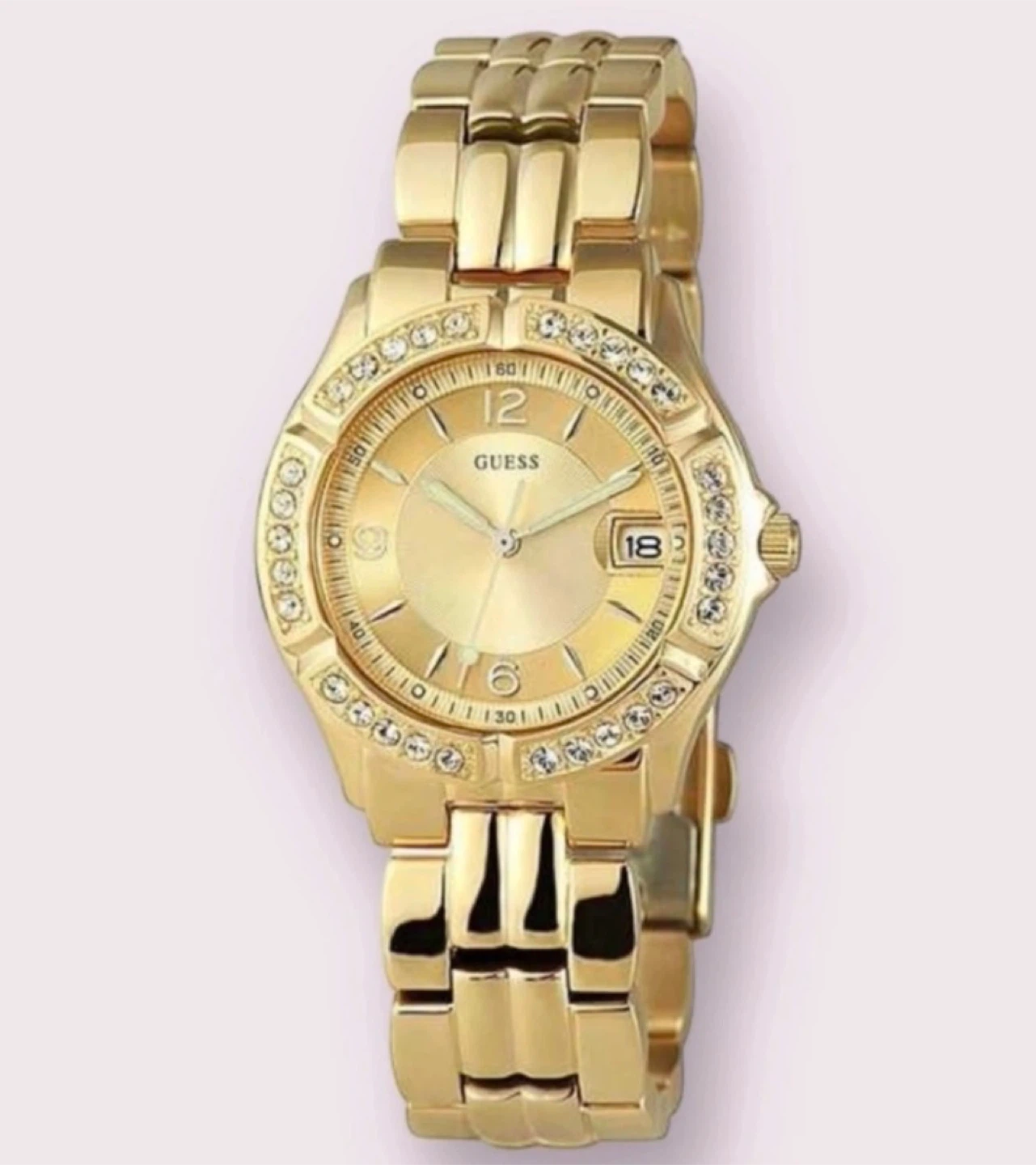 Gold-tone GUESS Watch with Crystal Bezel - photo 3