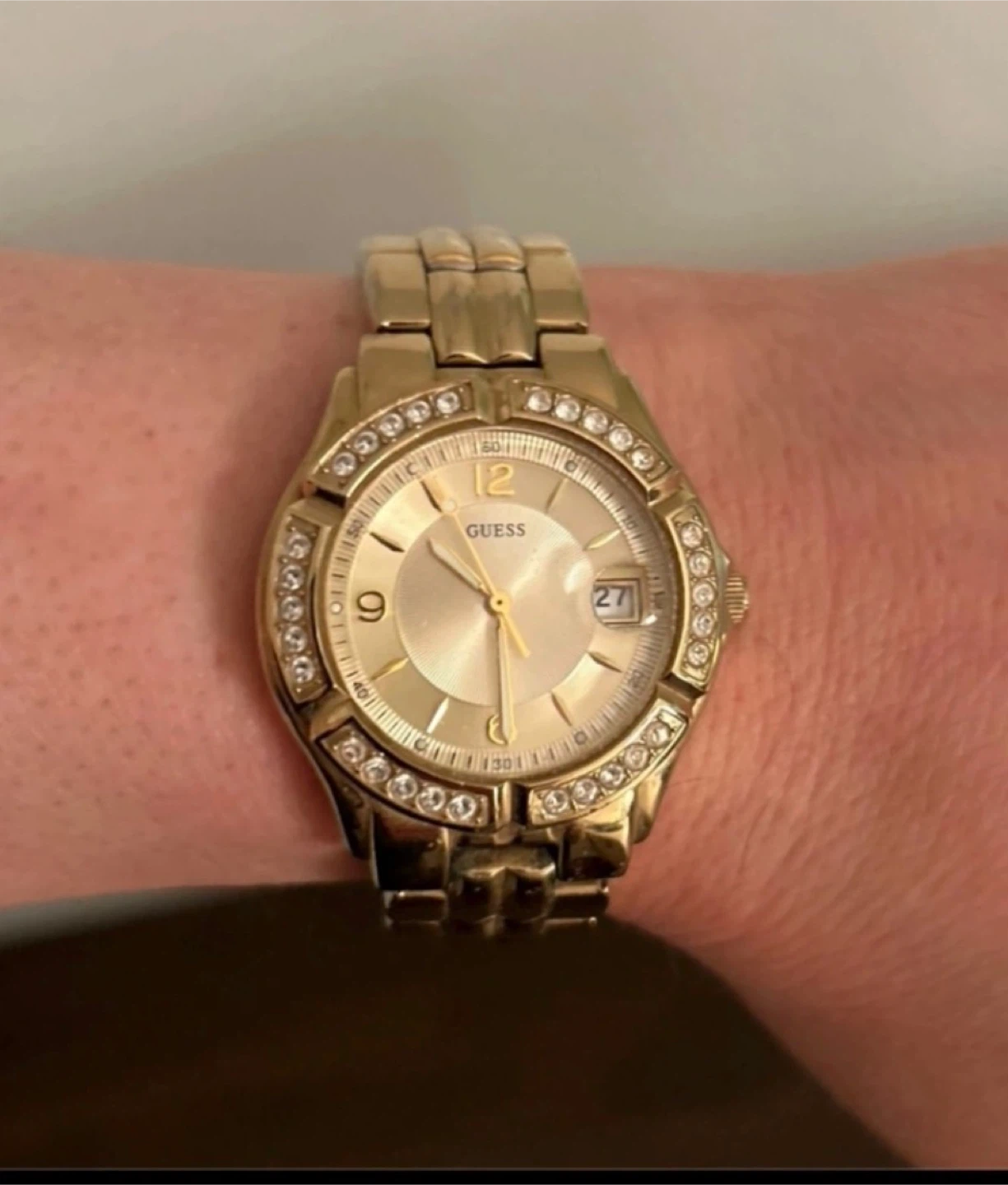 Gold-tone GUESS Watch with Crystal Bezel - photo 4