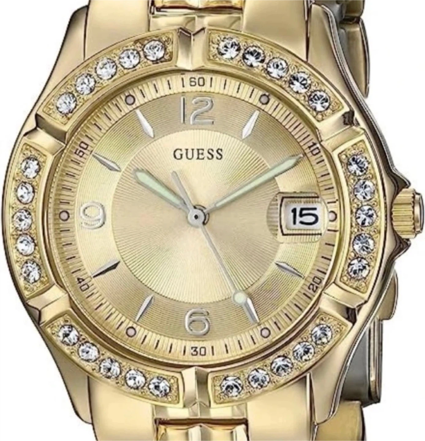 Gold-tone GUESS Watch with Crystal Bezel - photo 2