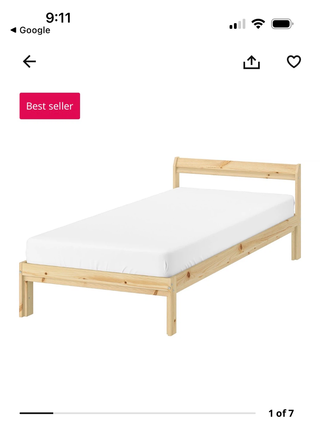 IKEA Single Pine Bed Frame