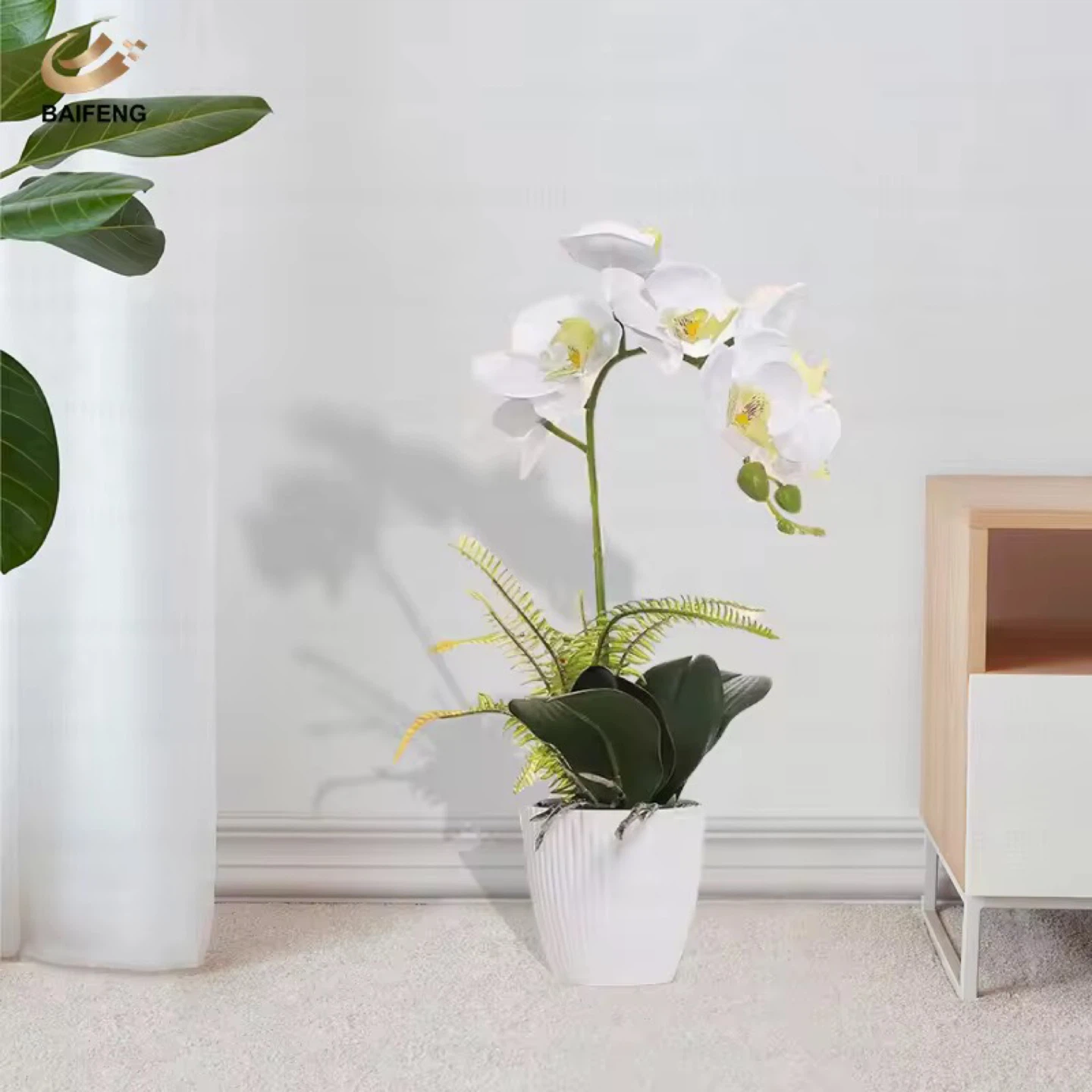 BAIFENG White Orchid Artificial Flower Plant - photo 5