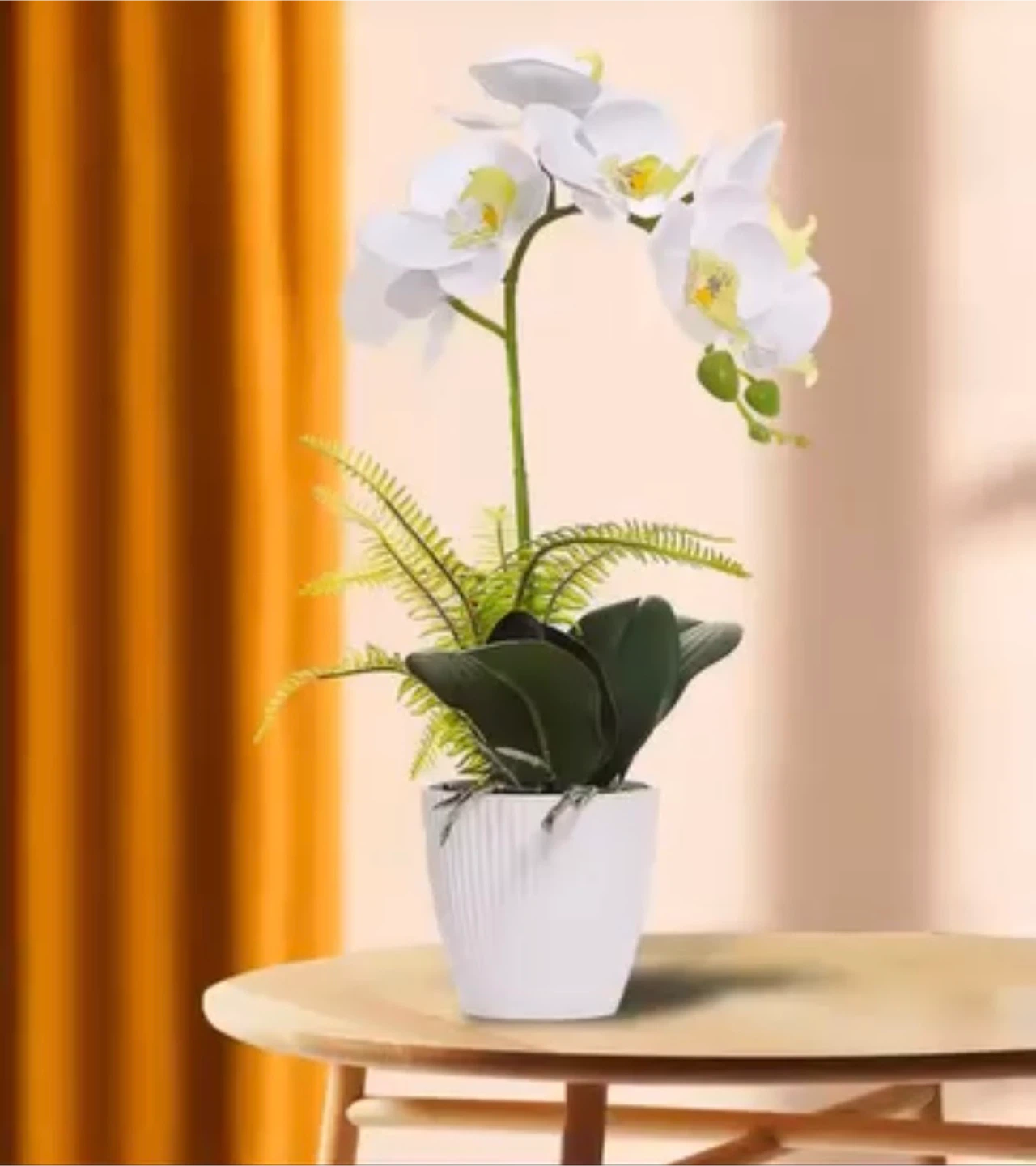 BAIFENG White Orchid Artificial Flower Plant