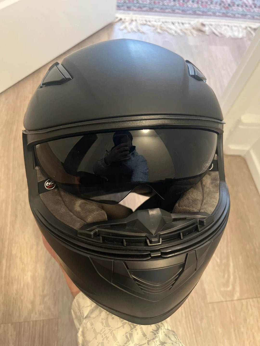 New Brand Matte Black Full Face Motorcycle Helmet with Sun Visor