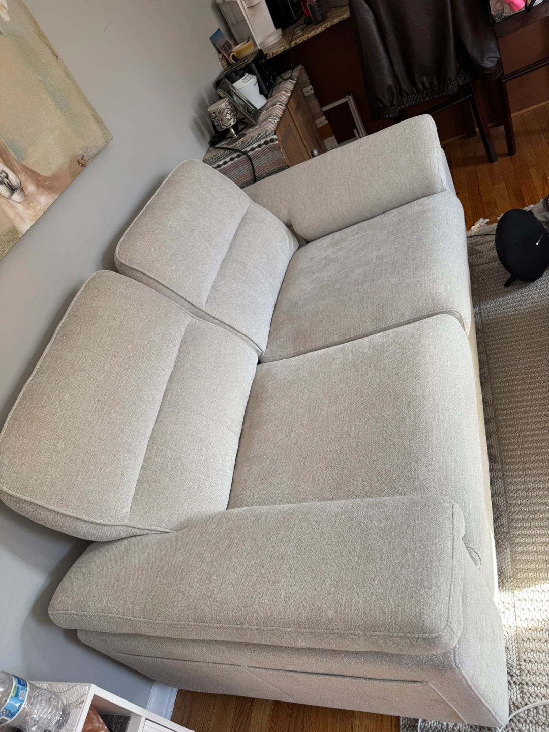 72”W Cream Sofa - 3 months old - photo 3