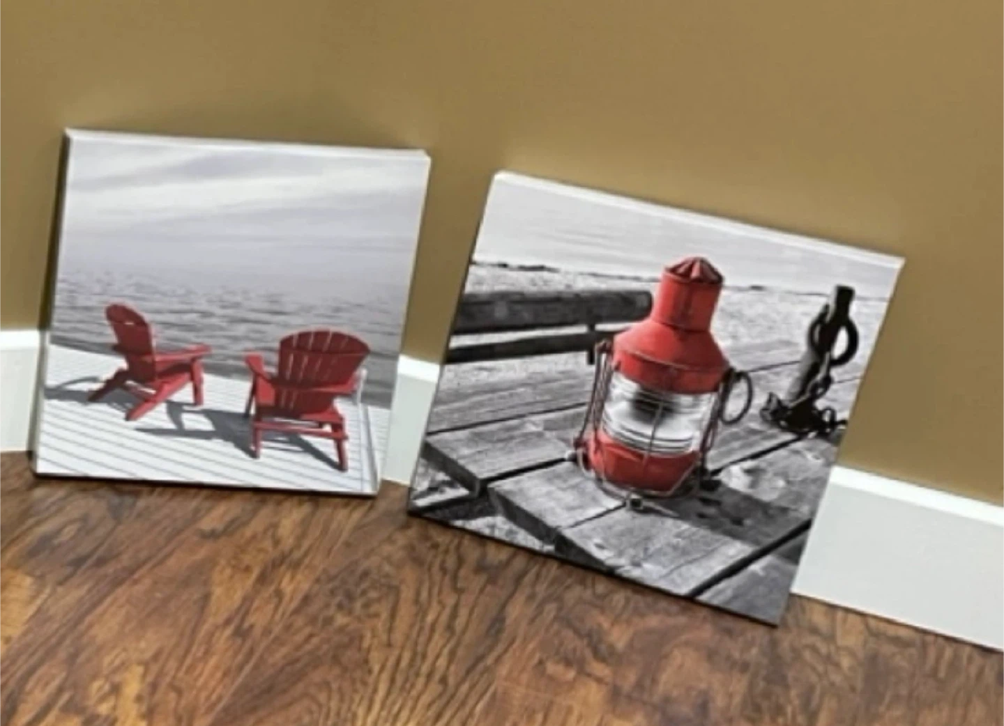 Canvas Wall Art Set - Adirondack Chairs & Lantern