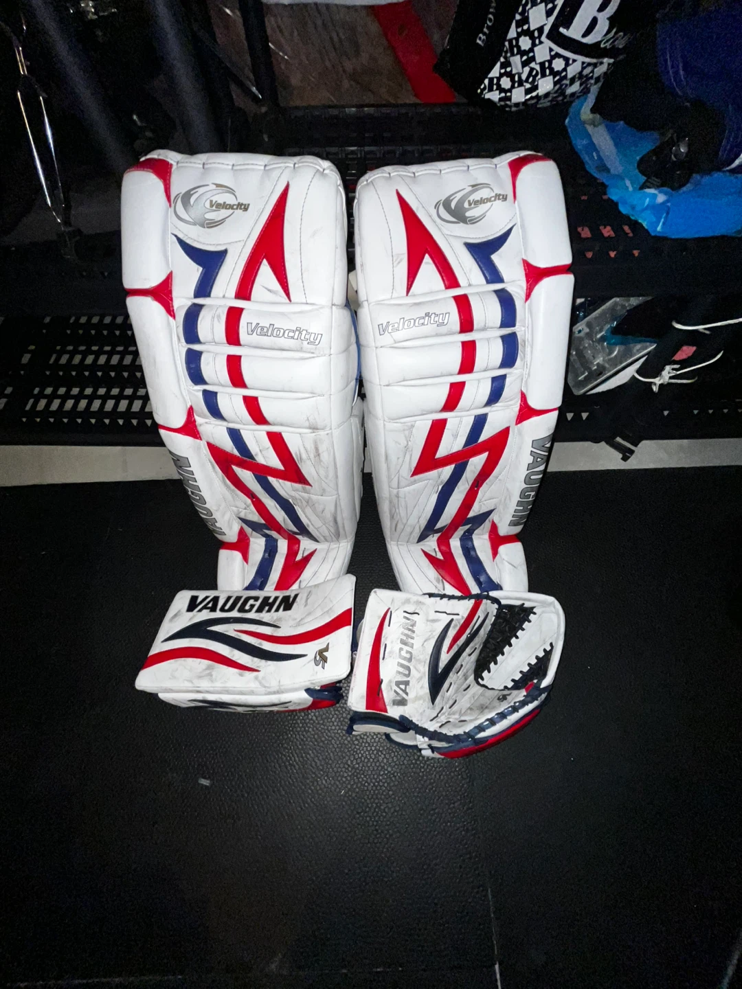 Vaughn Velocity Goalie Pads and Blocker Set