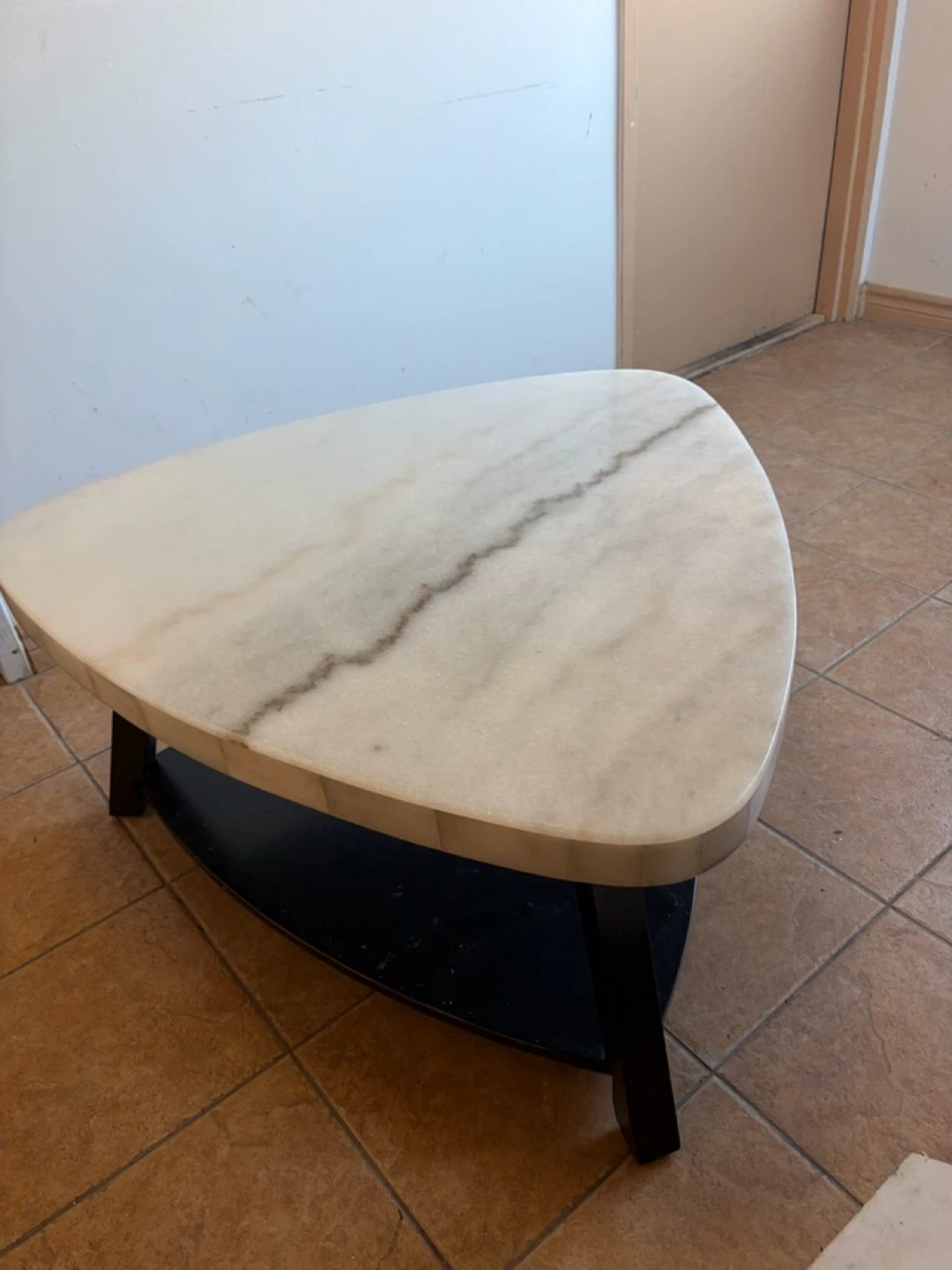 Triangular Marble Top Coffee Table