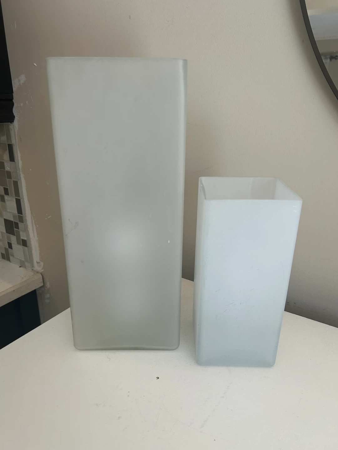 Set of 2 Frosted Glass lamps