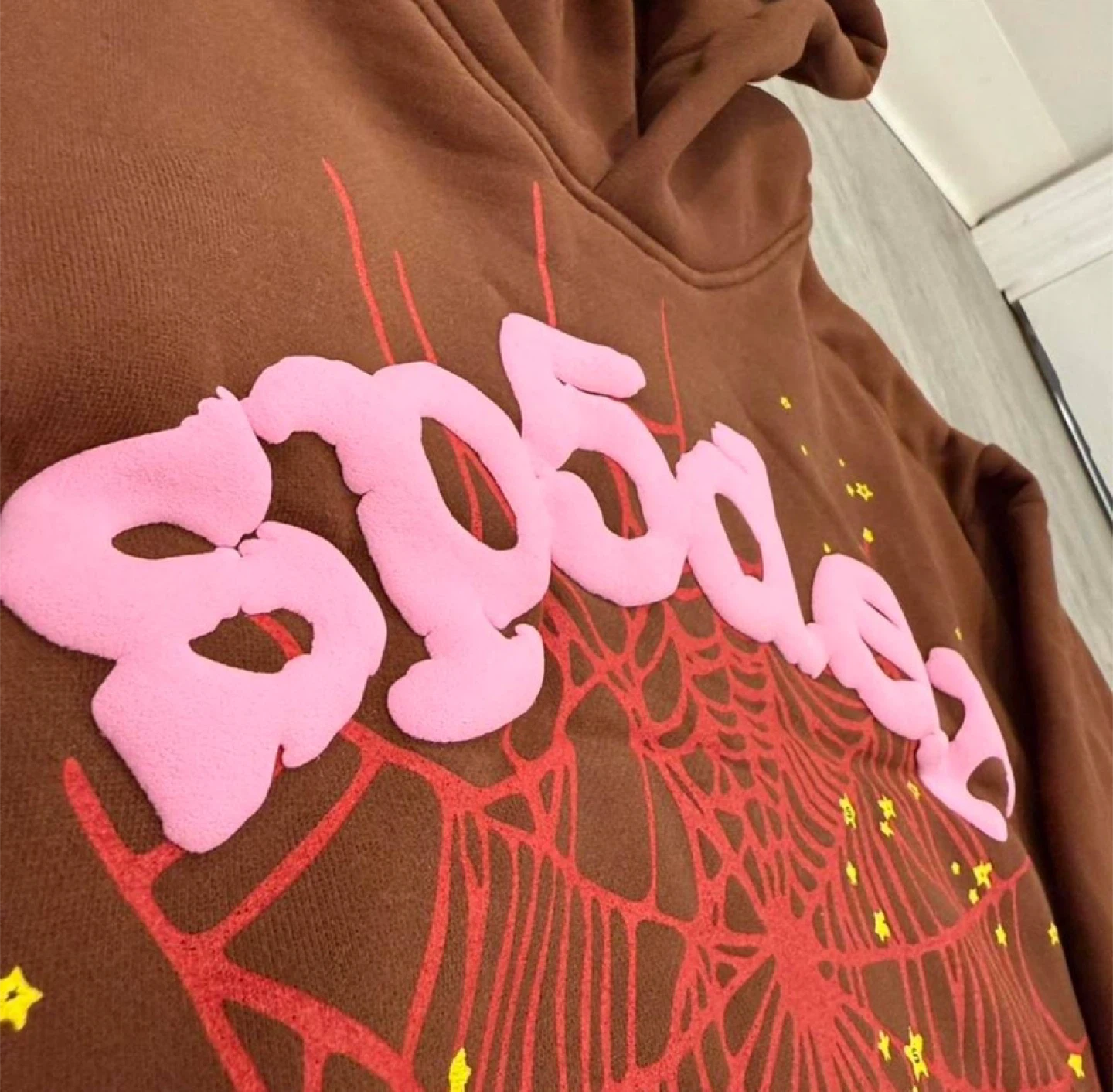 Sp5der Brown/Pink Web Hoodie – All Sizes - photo 2