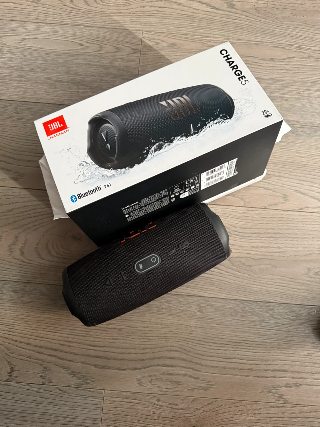JBL Charge 5 Portable Waterproof Speaker - Black