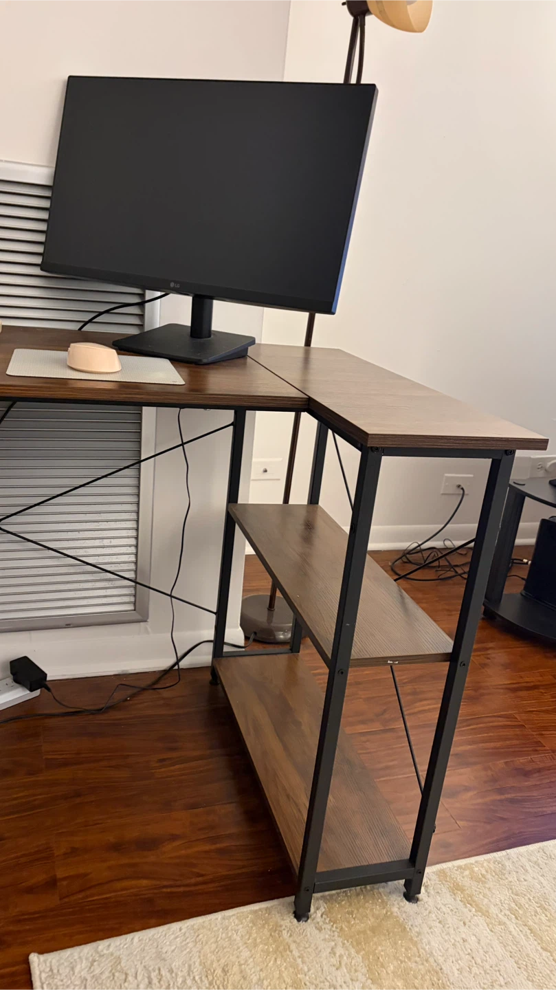 L-Shaped Desk with Shelves - photo 3