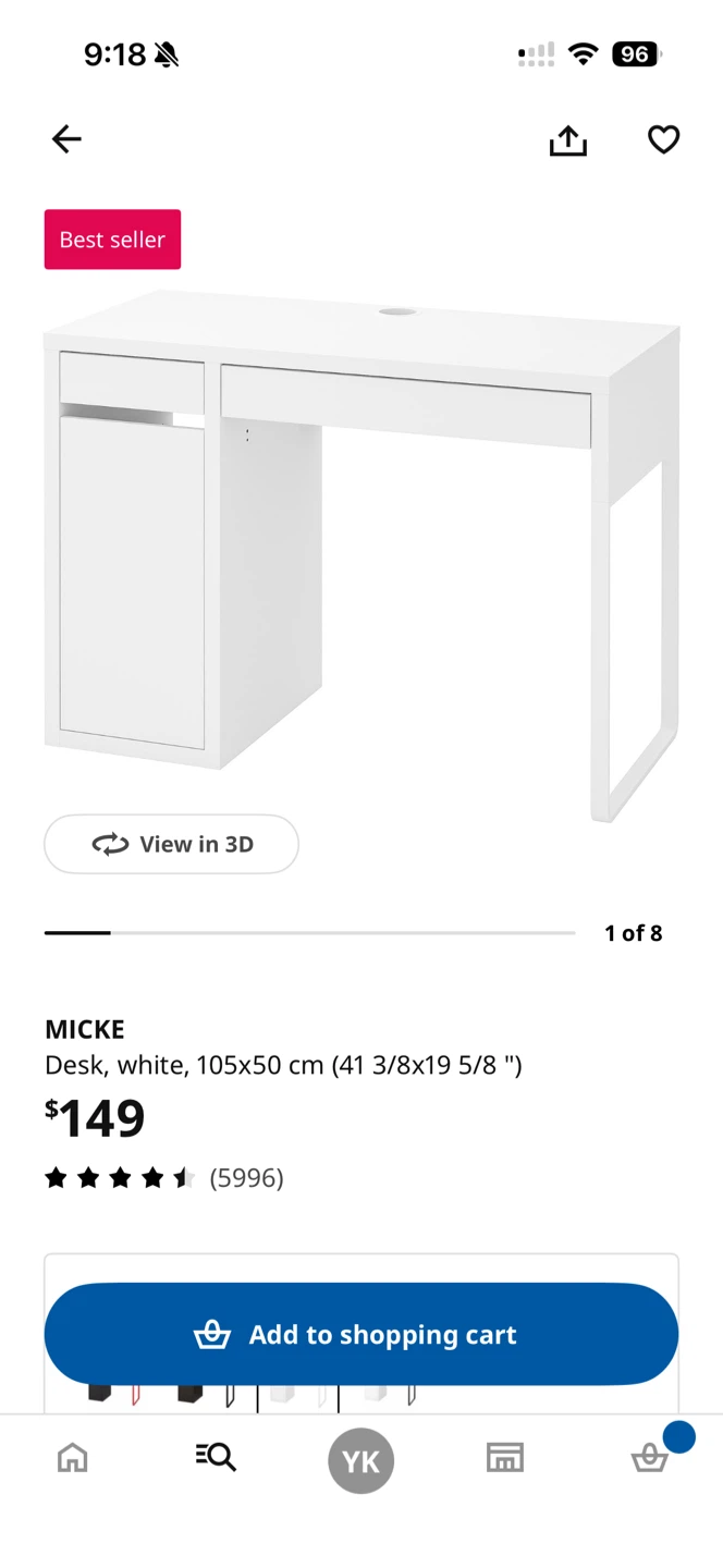 IKEA MICKE Desk and LOBBERGET Chair Set - photo 2
