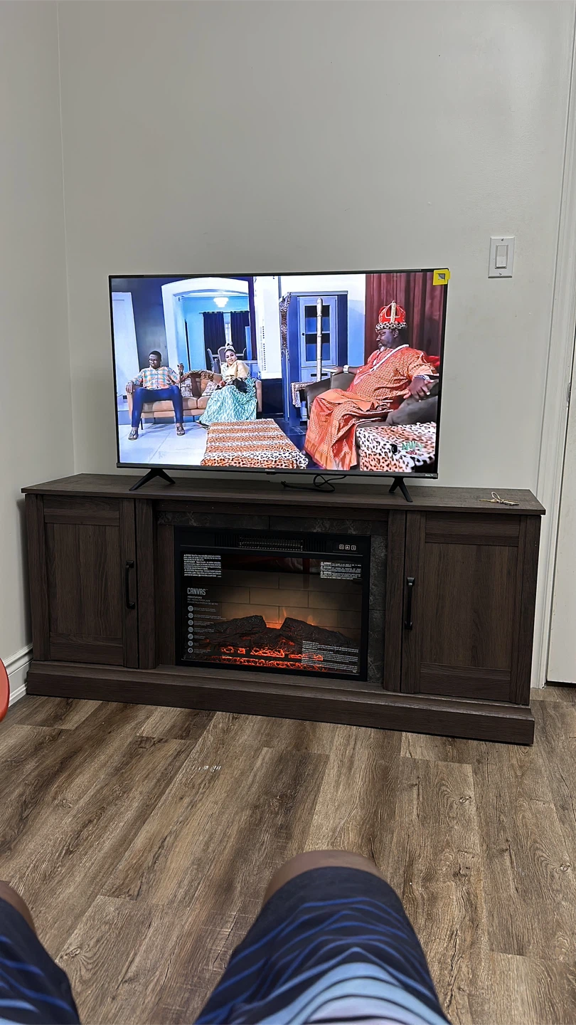 Hisense 42 inch smart tv and fireplace