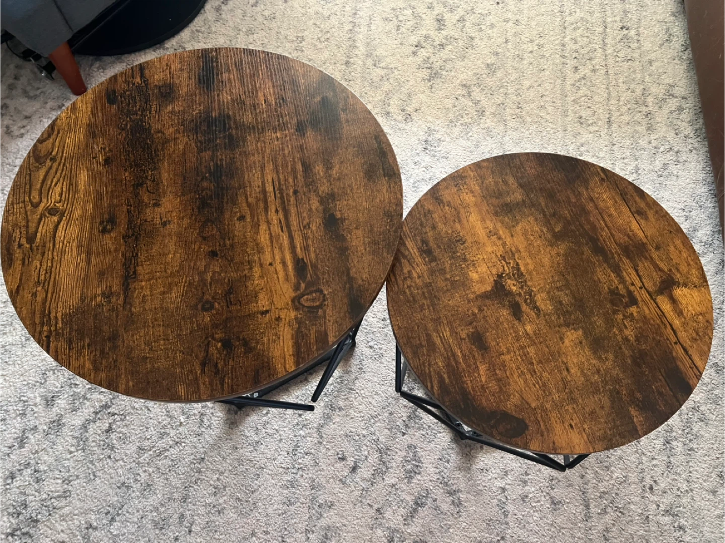 Set of 2 Round Nesting Coffee Tables - photo 3