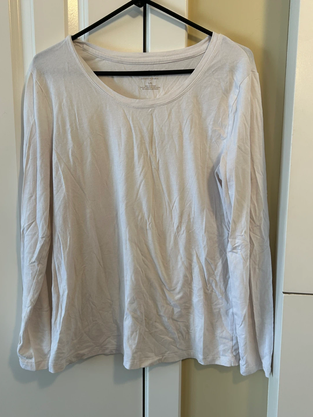Banana Republic White Long Sleeve T-Shirt - Size L