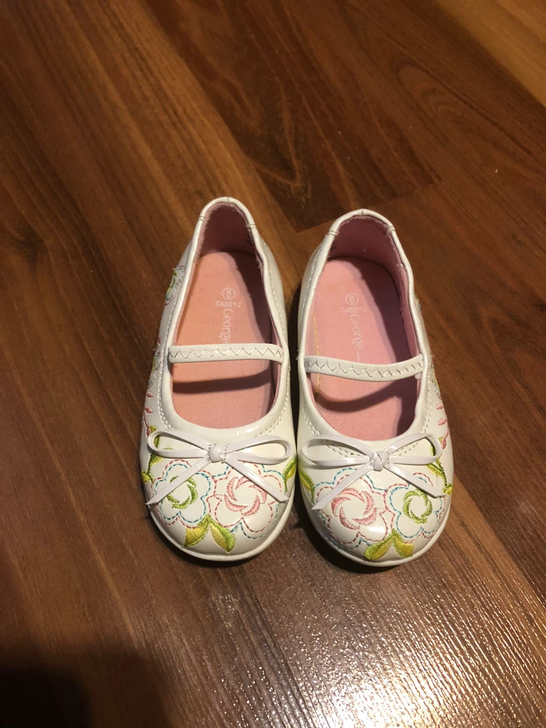 Cat & Jack White Floral Ballet Flats Toddler Size 6