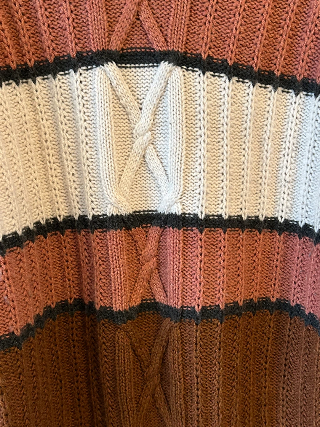 Kismet Striped Cable Knit Sweater L-G - photo 3