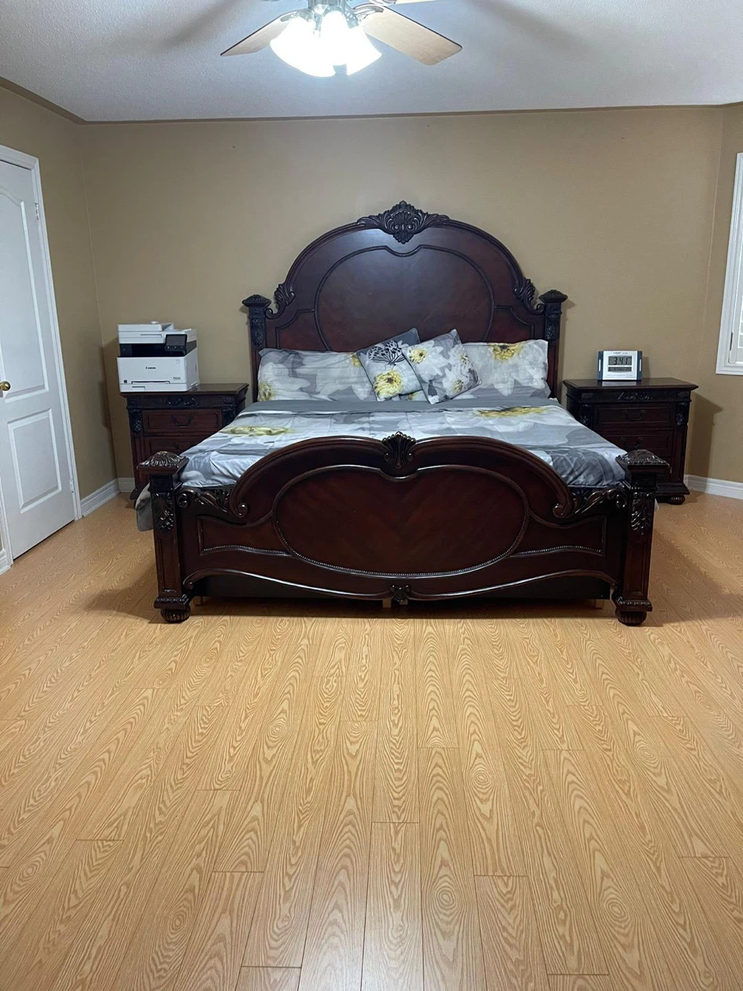 Dark Wood Armoire with Drawers