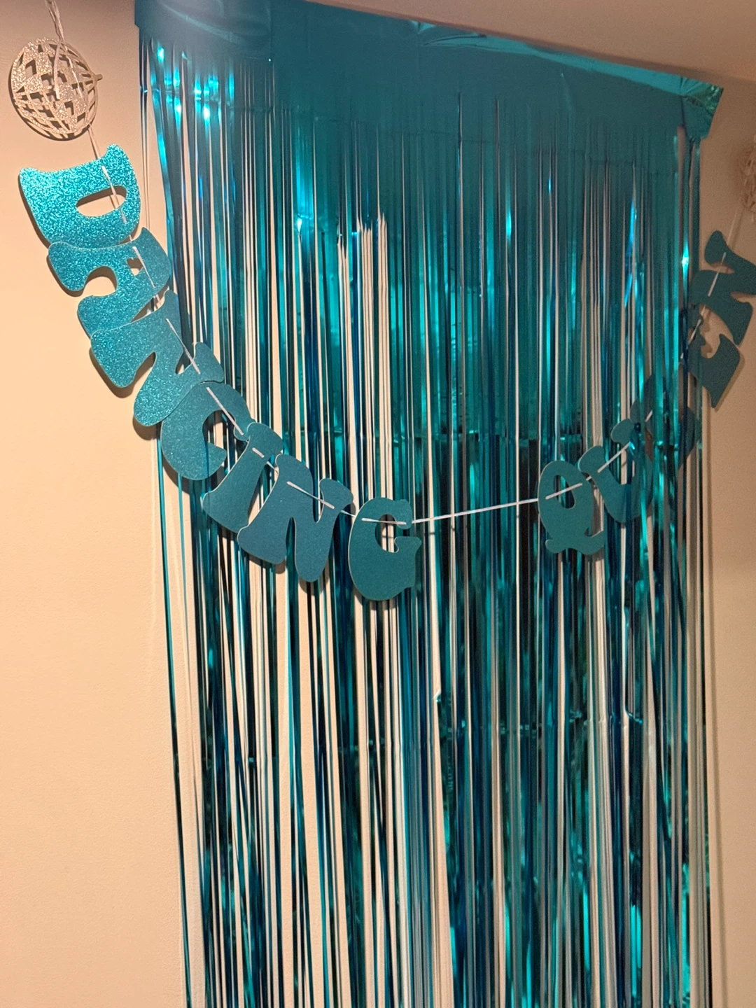 Dancing Queen Teal Fringe Curtain/wall decor 🏆