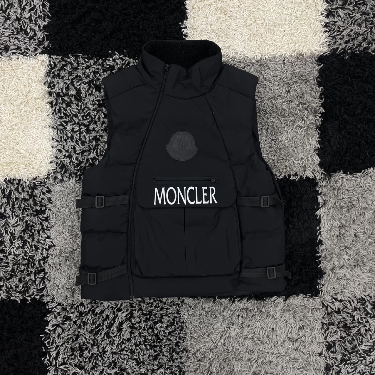 Moncler Black Down Vest Size L