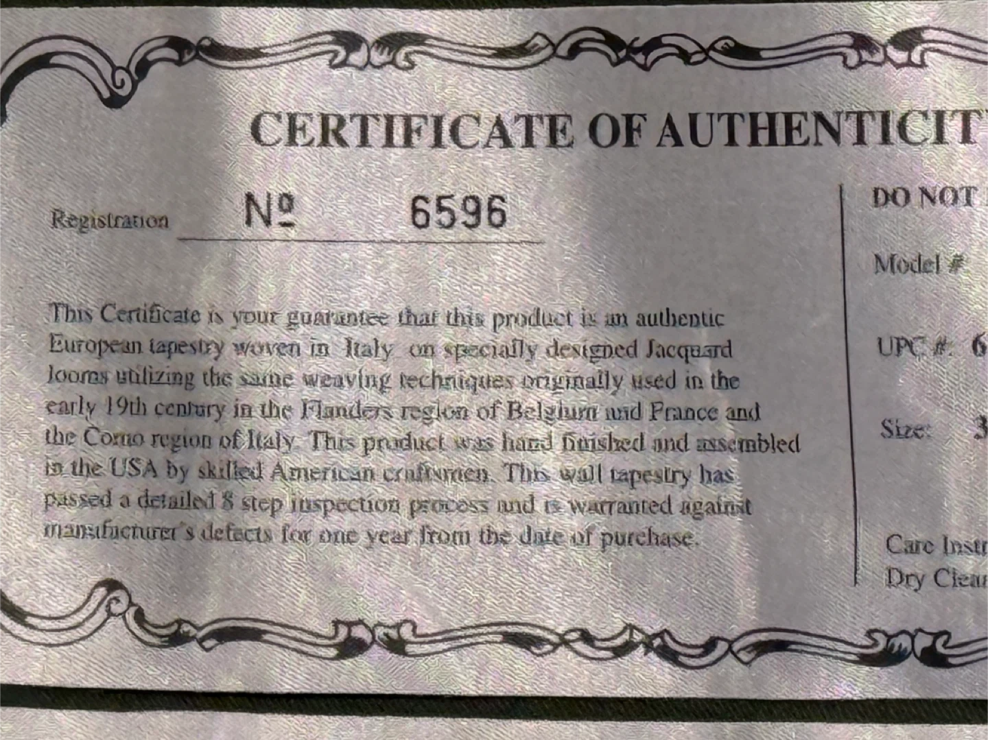 European Woven Tapestry Wall Hanging Floral Vase - photo 3