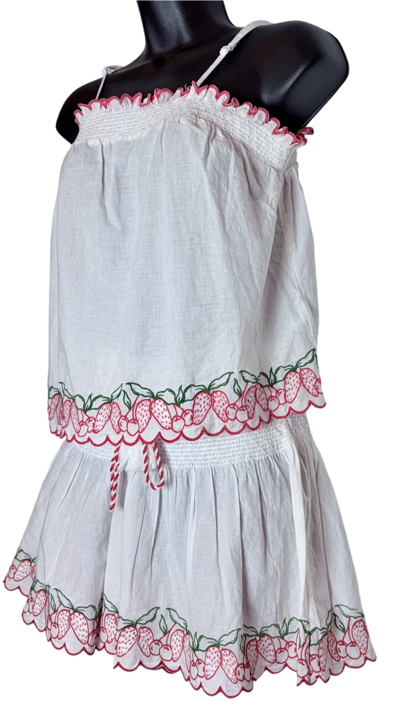 Joie Sleep Cotton Strawberry & Cherry Embroidered Set (BNWT) - photo 3