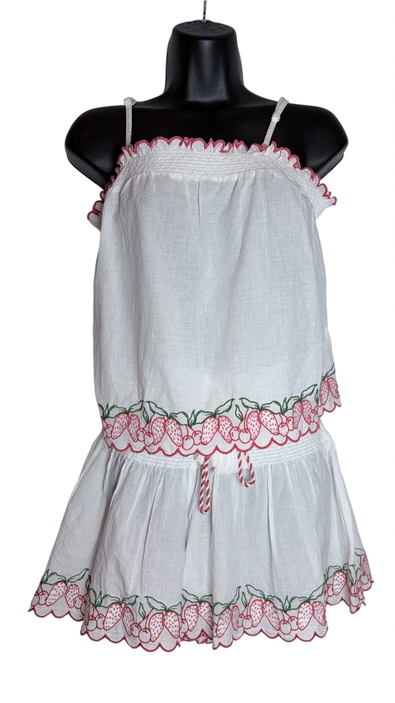 Joie Sleep Cotton Strawberry & Cherry Embroidered Set (BNWT)