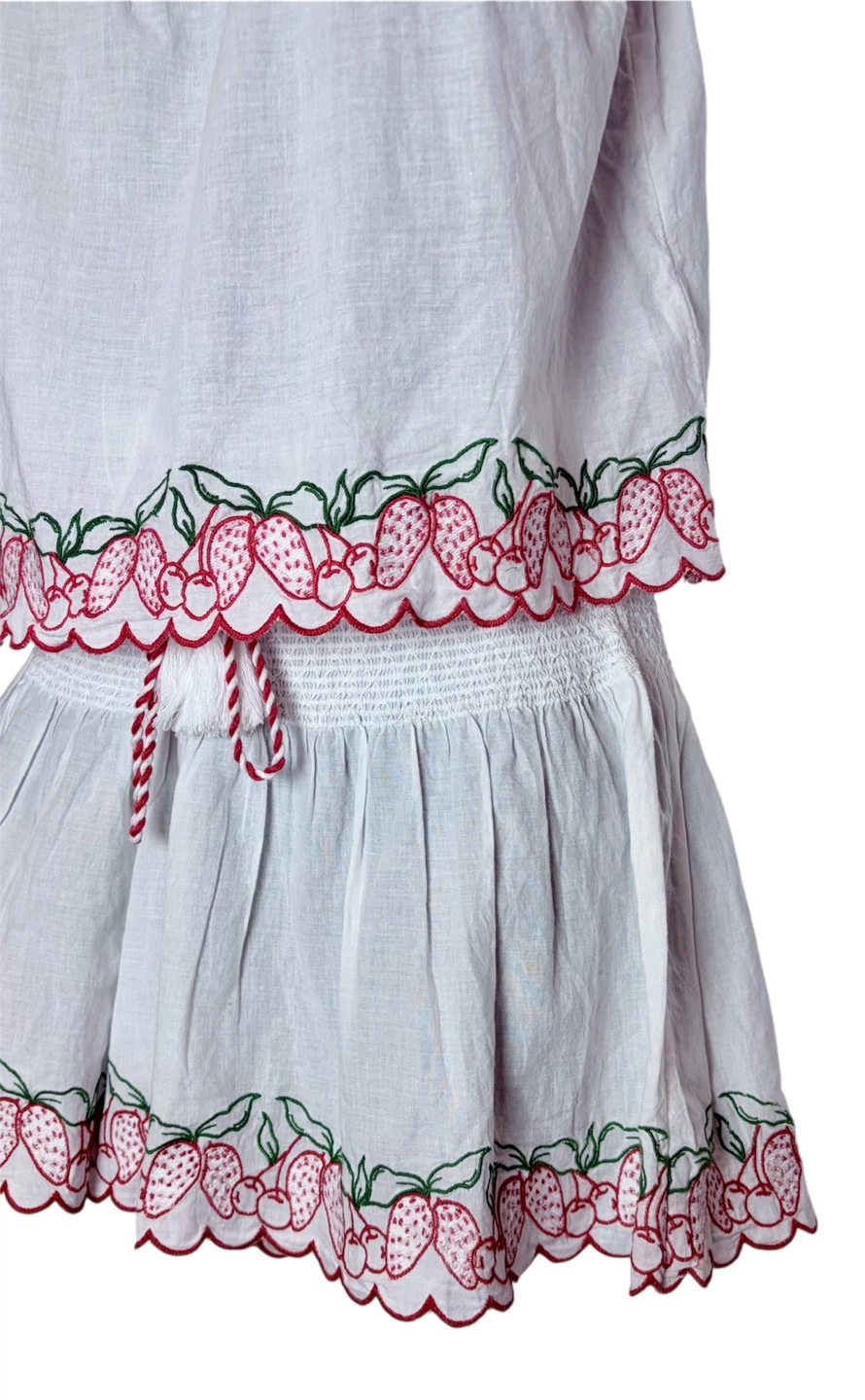 Joie Sleep Cotton Strawberry & Cherry Embroidered Set (BNWT) - photo 2