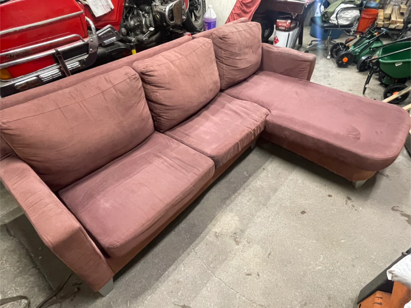 Rose Pink Sectional Sofa