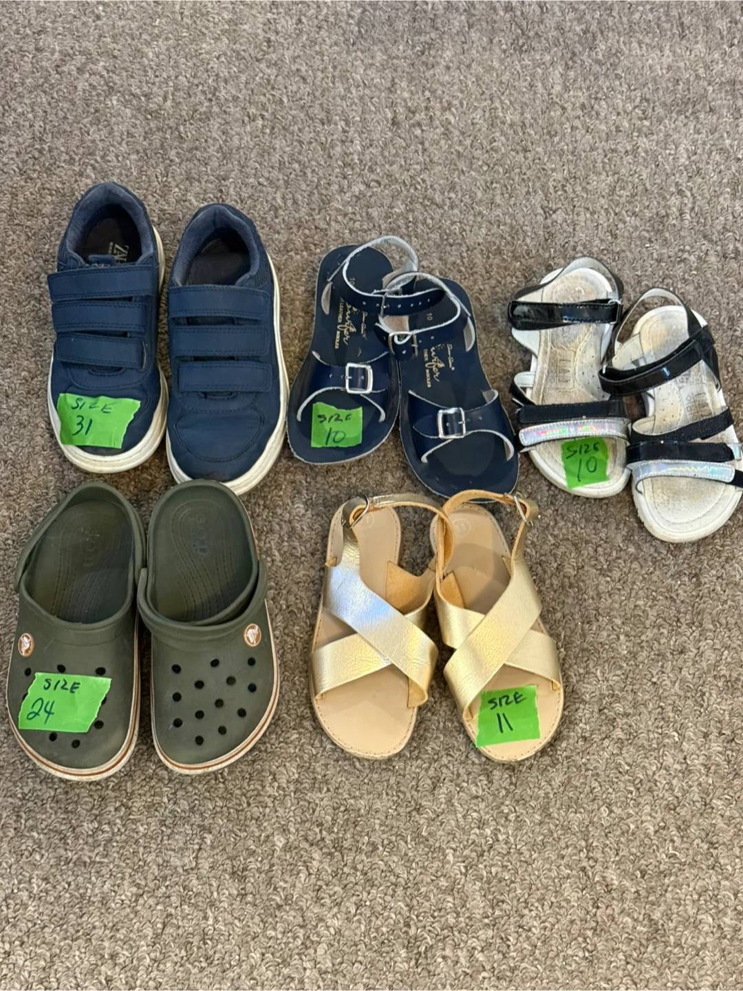 Lot of  Sandals Sizes as shown