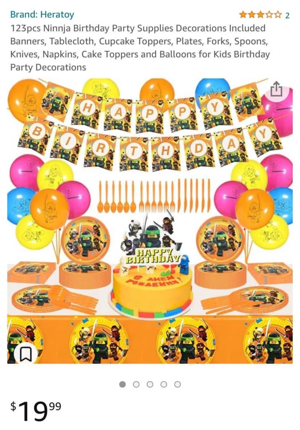 Ninja Birthday Party Supplies Decorations🏆