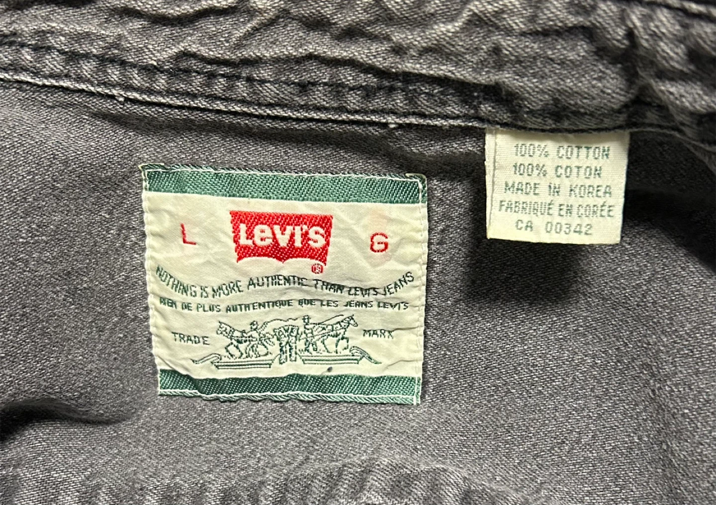 Levi's Grey Button-Up Shirt Size Large - photo 2