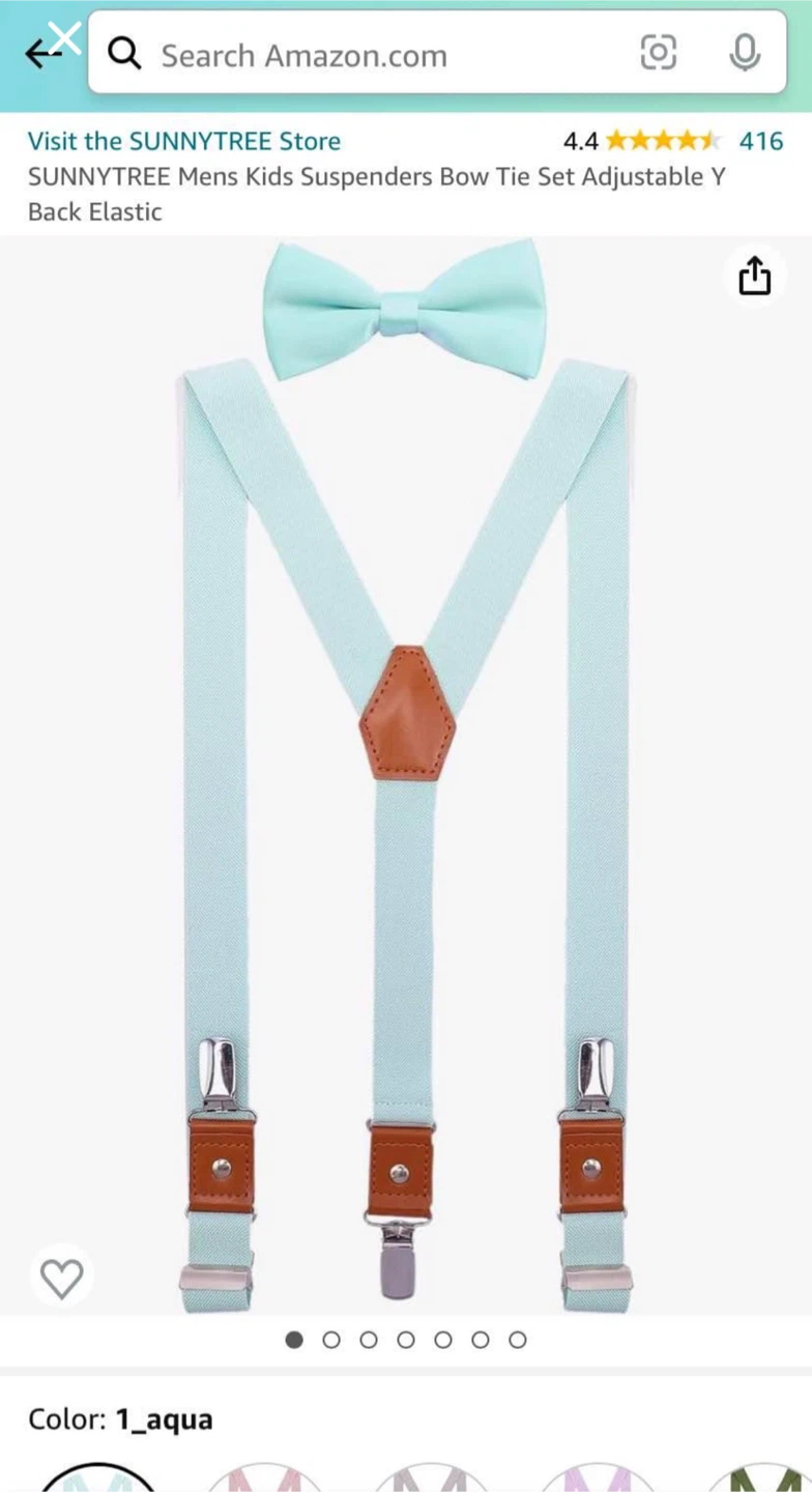 Kids Suspenders and Bow Tie Set-30 inches(3 yrs-8 yrs)🏆