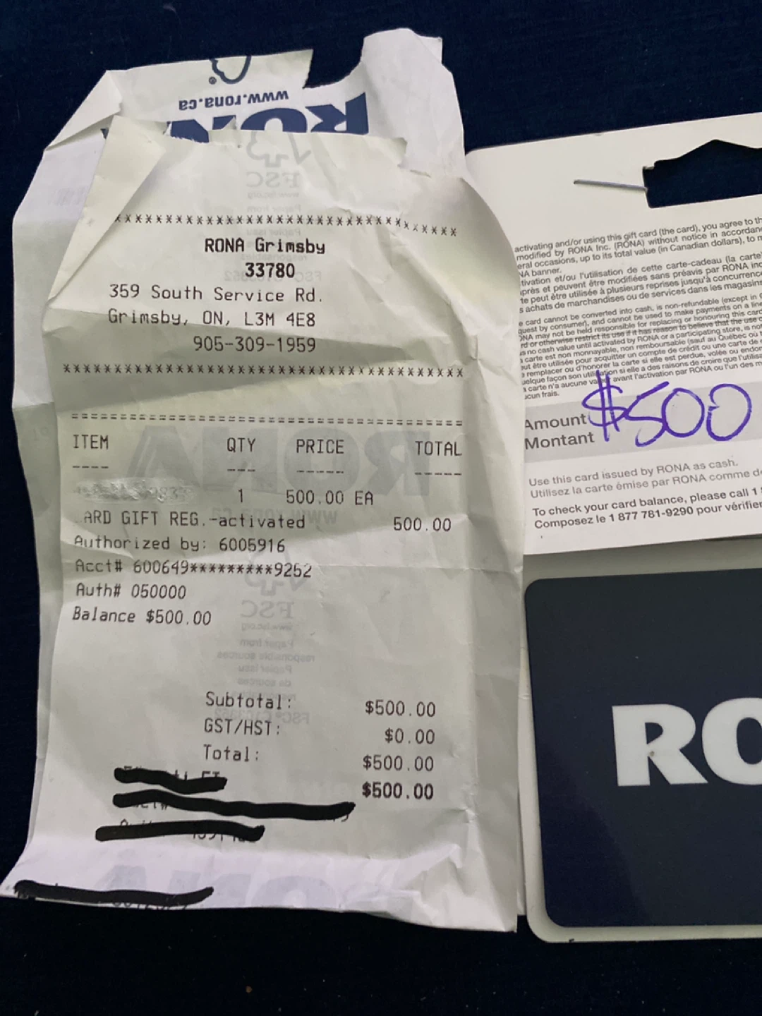 $500 RONA Gift Card - photo 3
