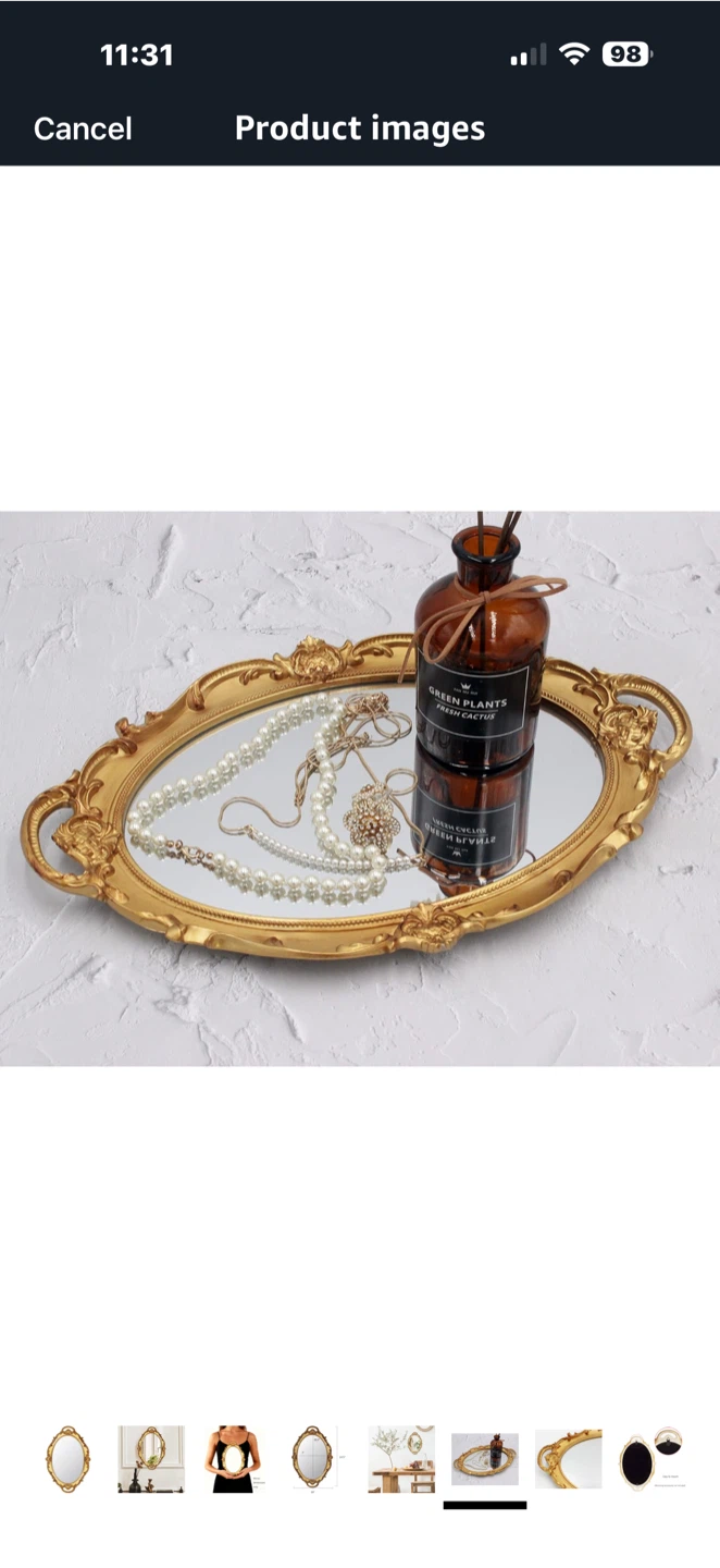 Ornate Oval Vanity Mirror