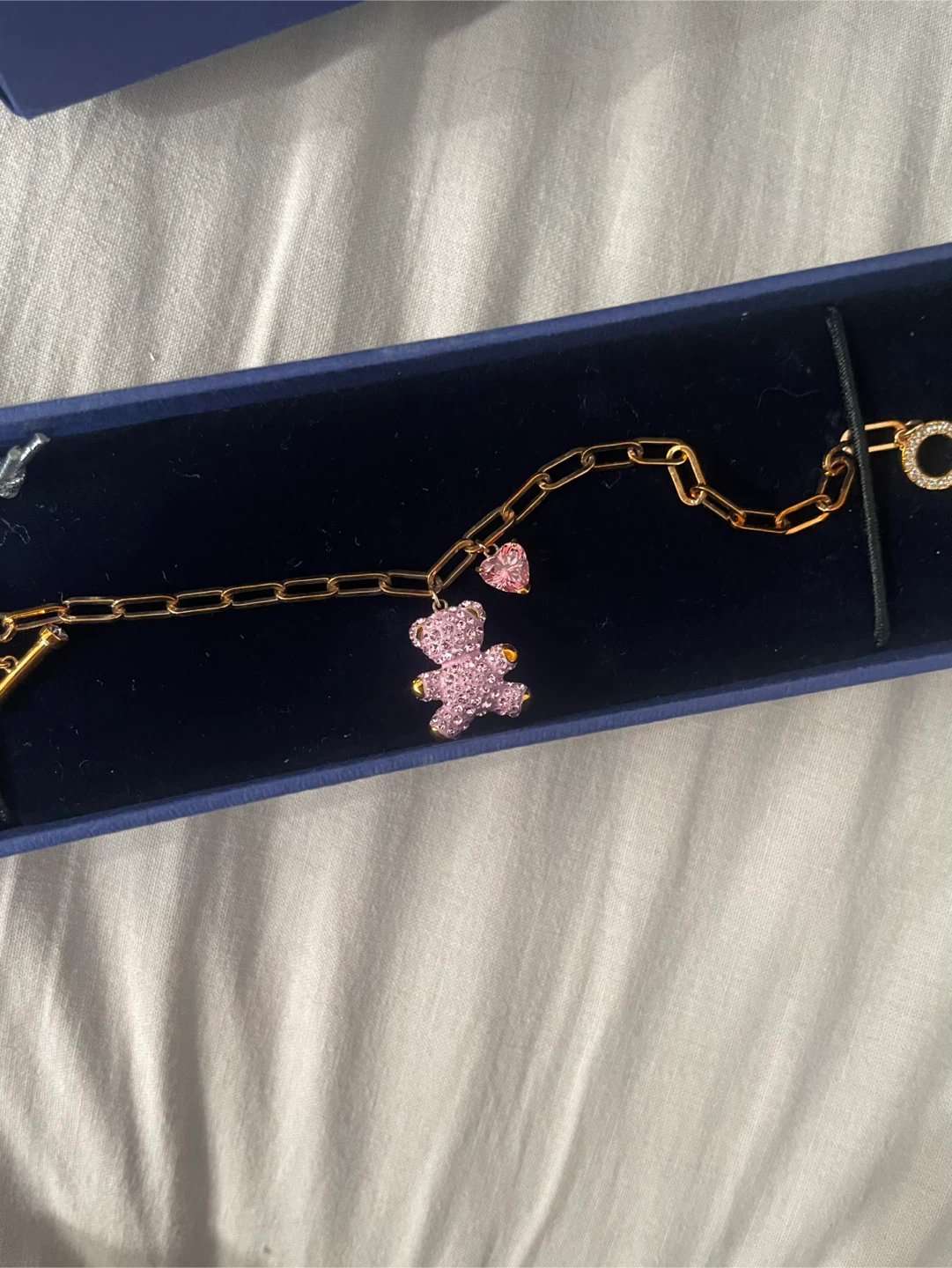 Swarovski Pink Teddy Bear & Heart Charm Bracelet - photo 5